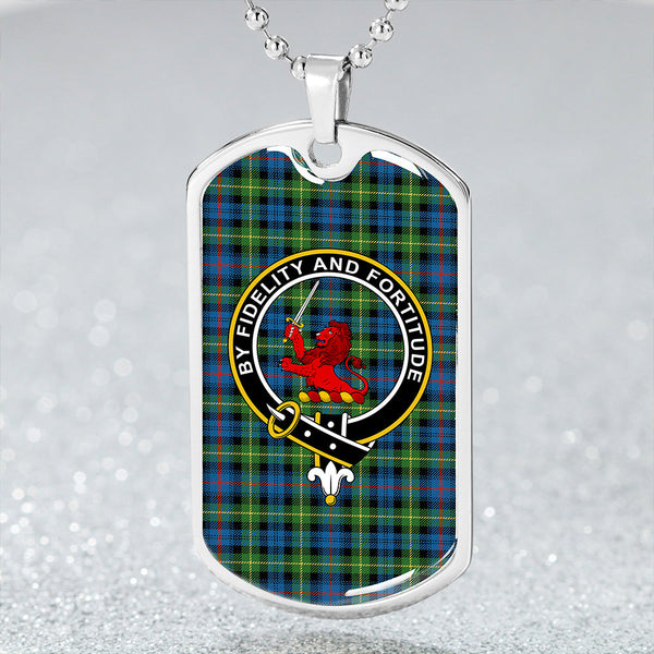 Farquharson Ancient Clan Badge Classic Tartan Dog Tag Necklace