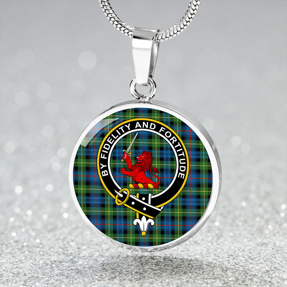 Farquharson Ancient Clan Badge Tartan Classic Circle Necklace