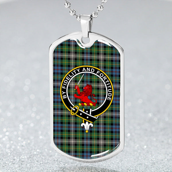 Farquharson Dress Ancient Clan Badge Classic Tartan Dog Tag Necklace