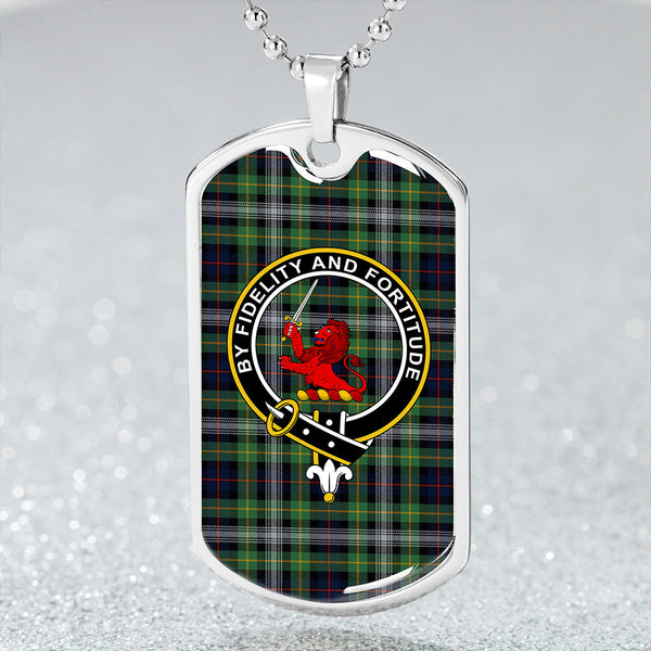 Farquharson Dress Modern Clan Badge Classic Tartan Dog Tag Necklace