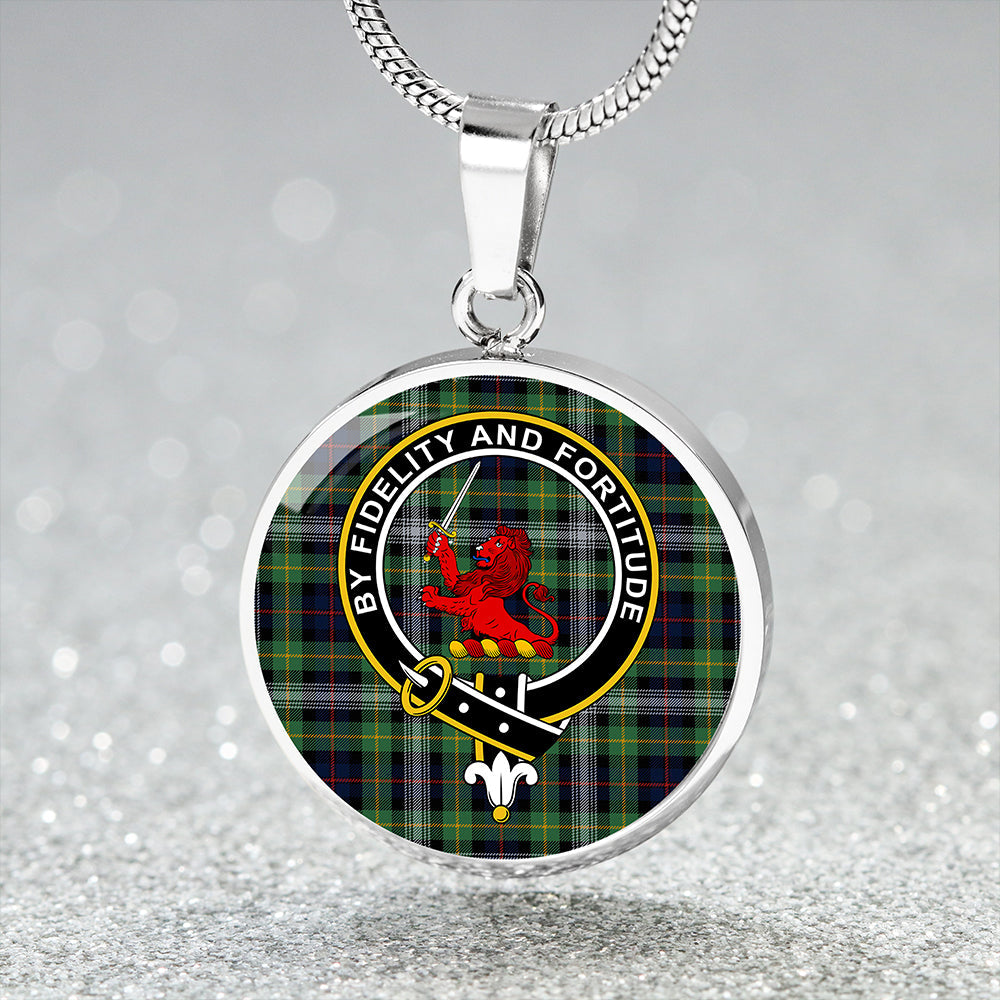 Farquharson Dress Modern Clan Badge Tartan Classic Circle Necklace