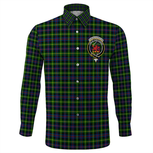 Farquharson Modern Tartan Classic Crest Long Sleeve Button Shirt