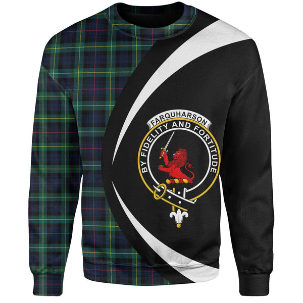 Farquharson Modern Clan Badge Tartan Sweatshirt Circle Style Personalized