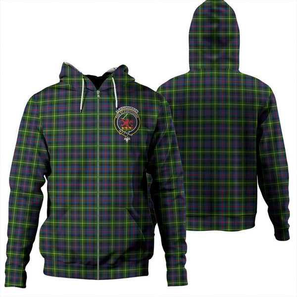 Farquharson Modern Tartan Classic Crest Zipper Hoodie