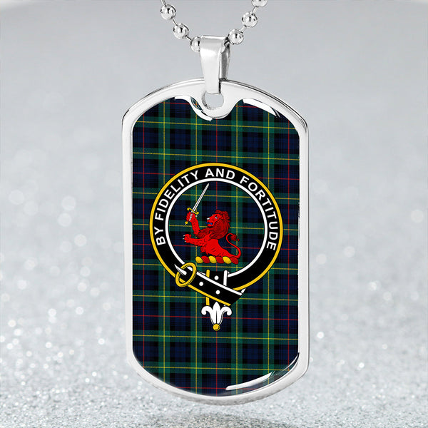 Farquharson Modern Clan Badge Classic Tartan Dog Tag Necklace