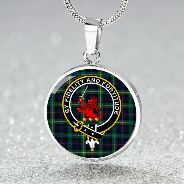 Farquharson Modern Clan Badge Tartan Classic Circle Necklace