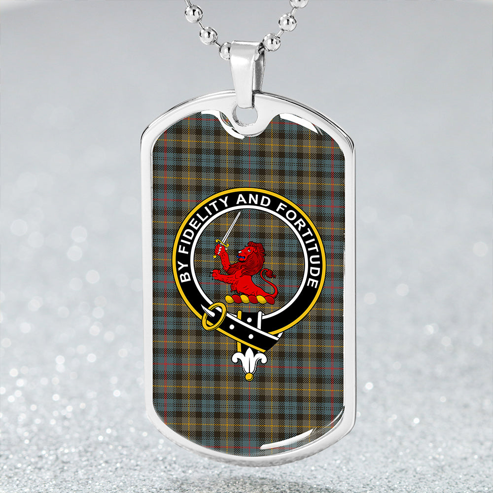 Farquharson Weathered Clan Badge Classic Tartan Dog Tag Necklace