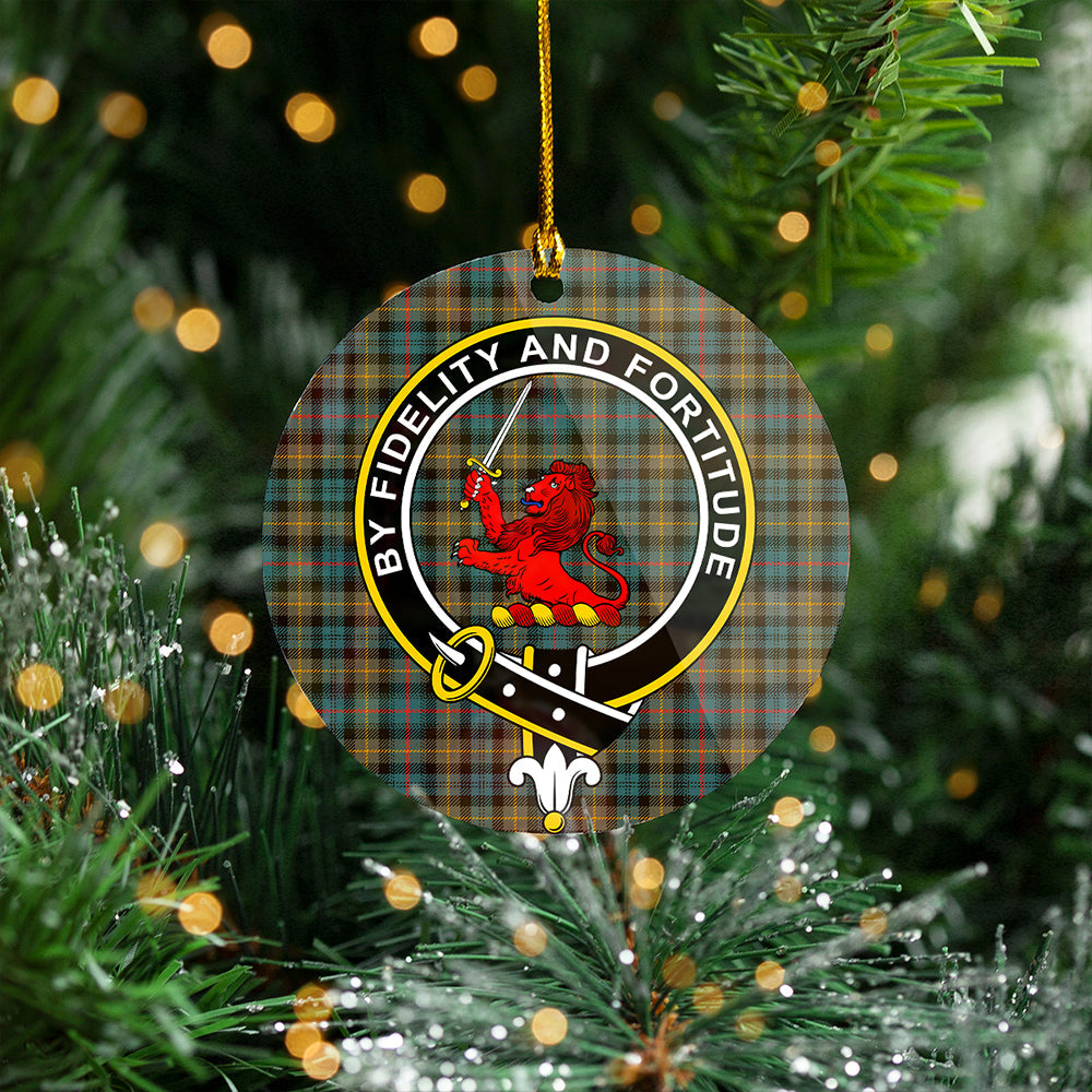 Farquharson Weathered Clan Badge Tartan Plastic Christmas Ornaments