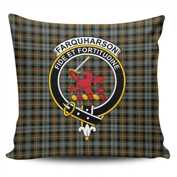 Farquharson Weathered Tartan Classic Crest Pillow Cover