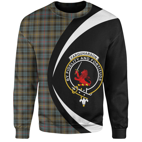 Farquharson Weathered Clan Badge Tartan Sweatshirt Circle Style Personalized