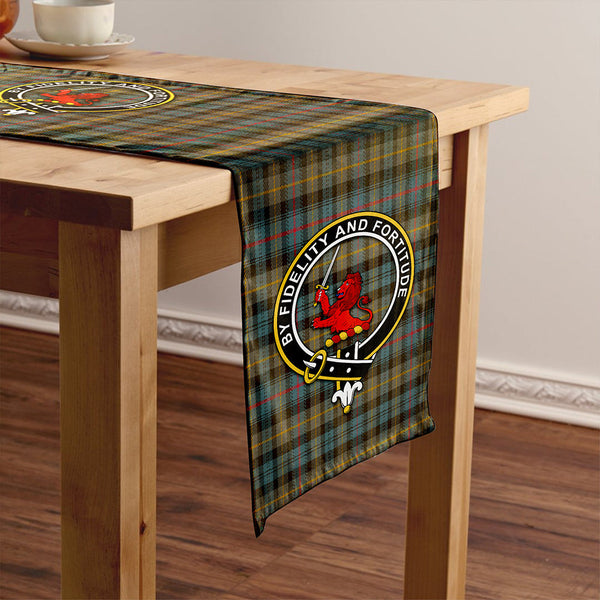 Farquharson Weathered Clan Badge Tartan Table Runner