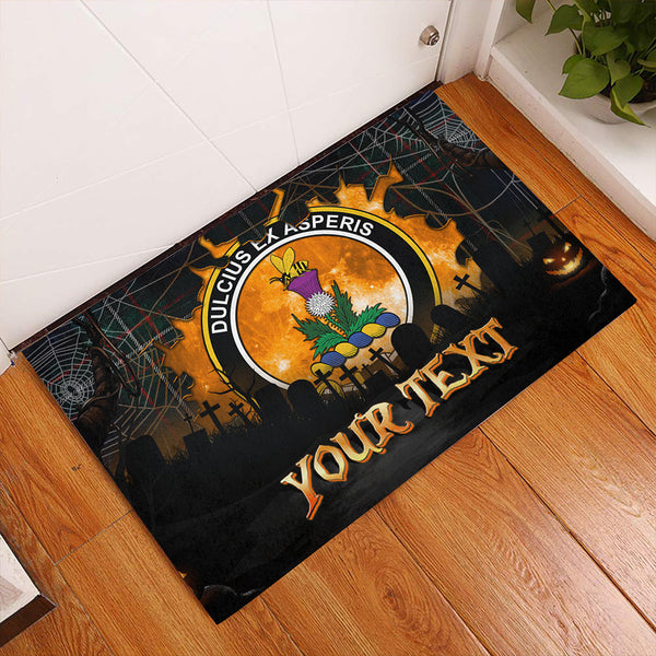 Ferguson Modern Clan Badge Tartan Personalize Doormat Happy Halloween Style