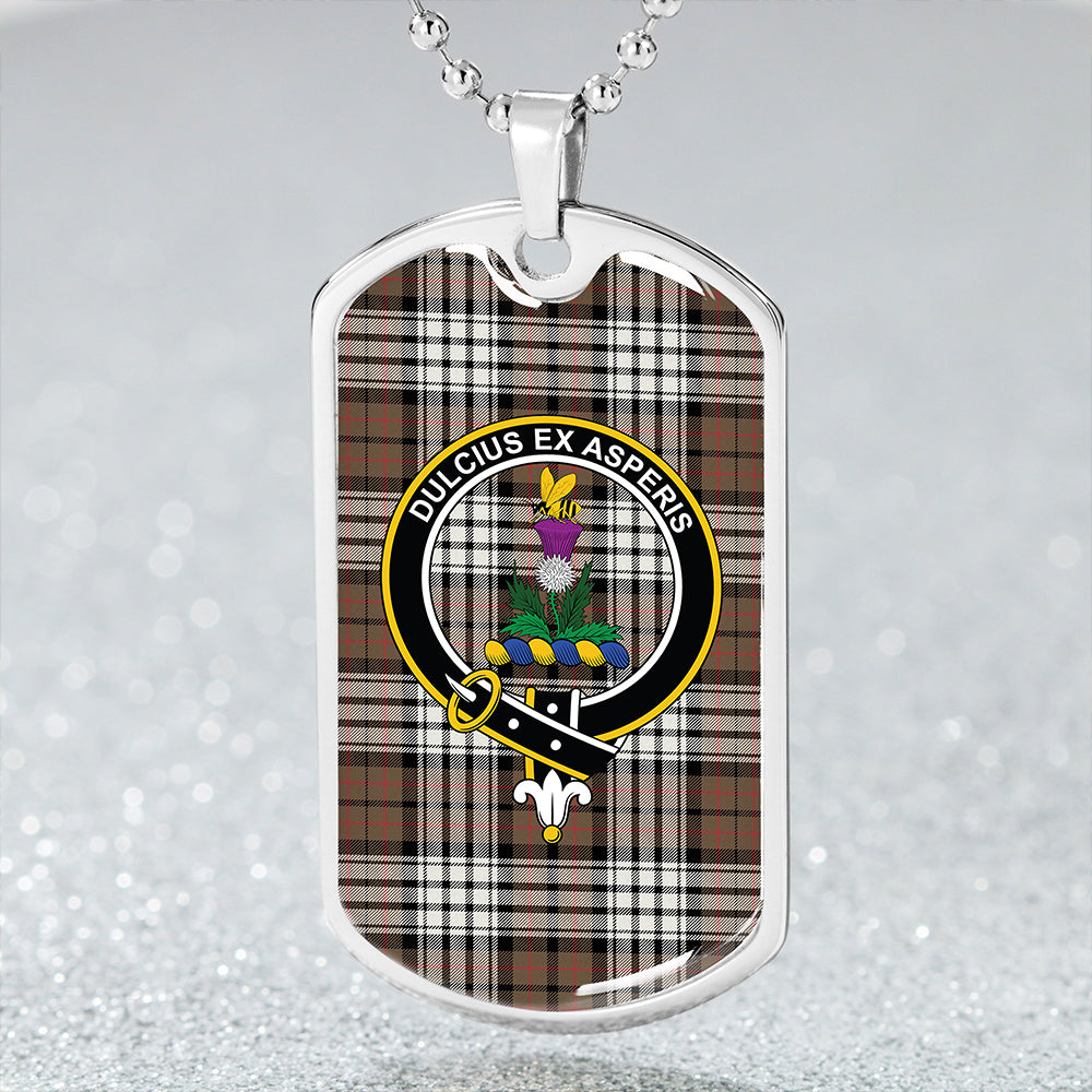 Ferguson Dress #2 Weathered Clan Badge Classic Tartan Dog Tag Necklace