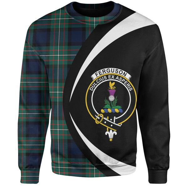 Ferguson Modern Clan Badge Tartan Sweatshirt Circle Style Personalized