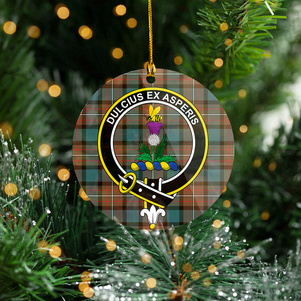 Ferguson Weathered Clan Badge Tartan Plastic Christmas Ornaments