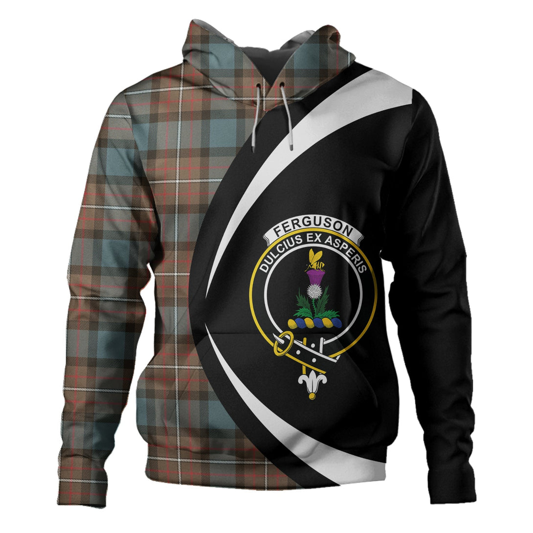 Ferguson Weathered Clan Badge Tartan Hoodie Circle Style