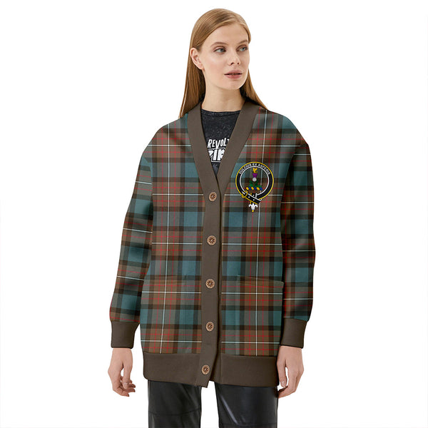 Ferguson Weathered Clan Badge Tartan V-neck Cardigan