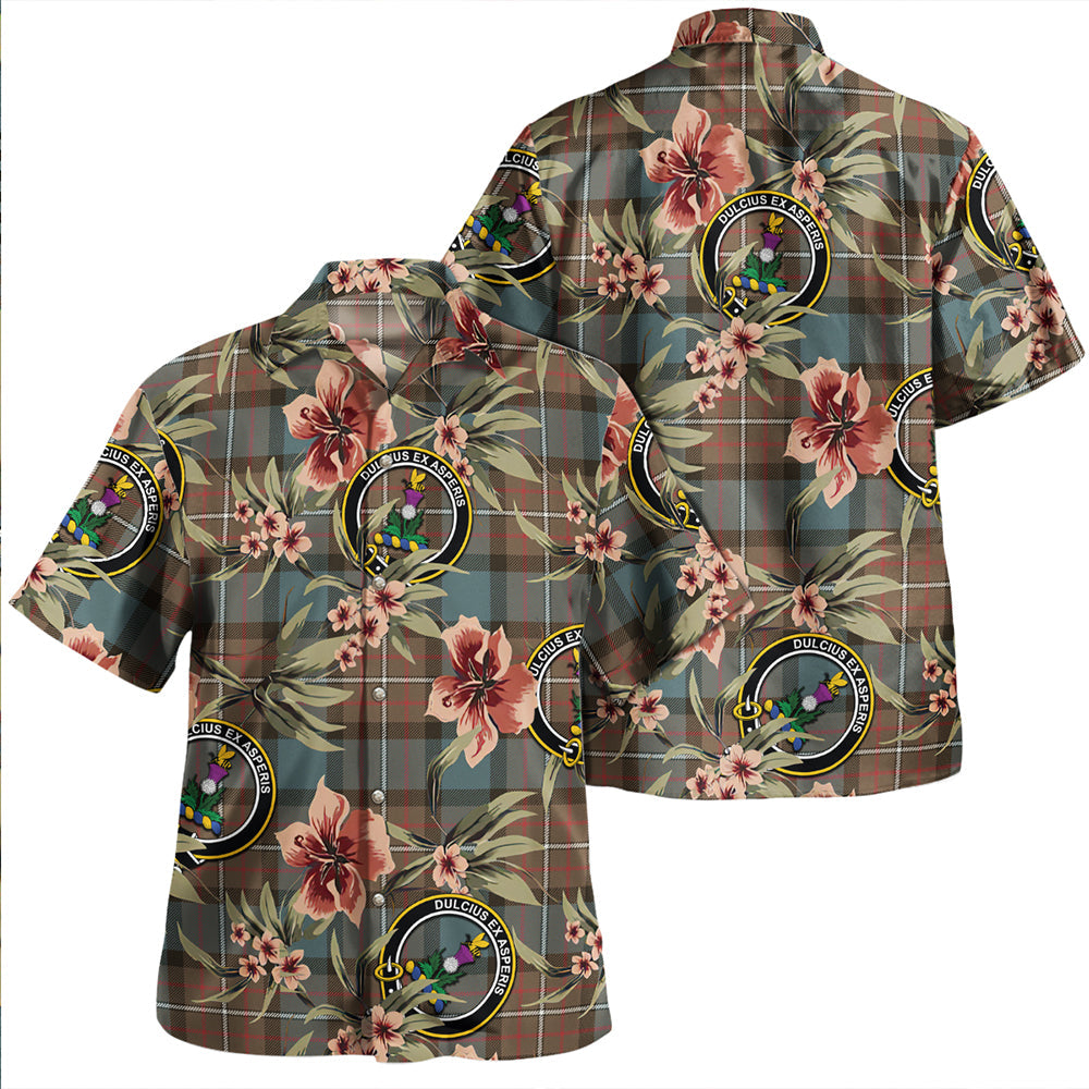 Ferguson Weathered Clan Badge Tartan Aloha Hawaiian Shirt Tropical Old Style