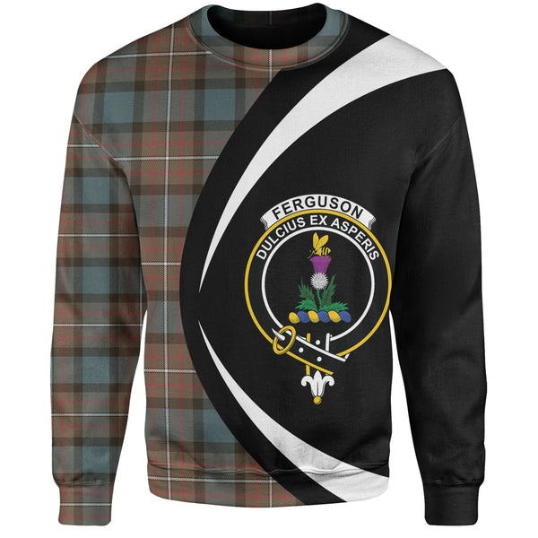 Ferguson Weathered Clan Badge Tartan Sweatshirt Circle Style Personalized