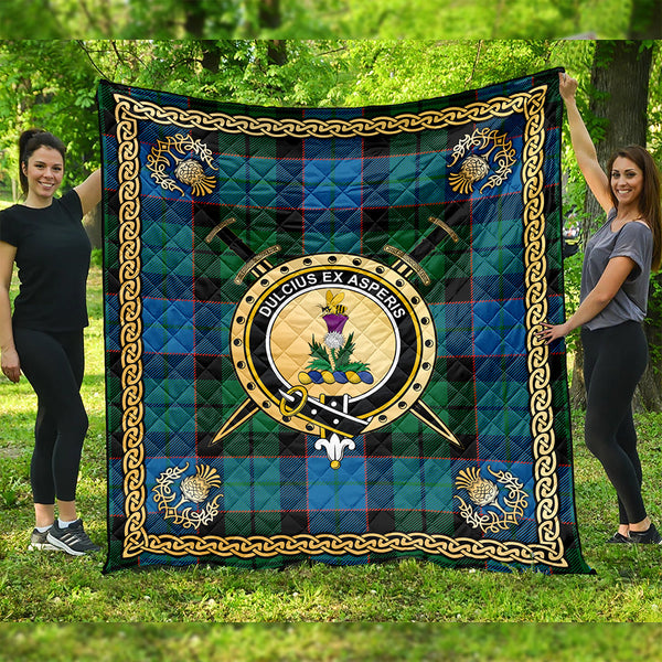 Ferguson of Balquhidder Ancient Clan Badge Tartan Premium Quilt Celtic Shield