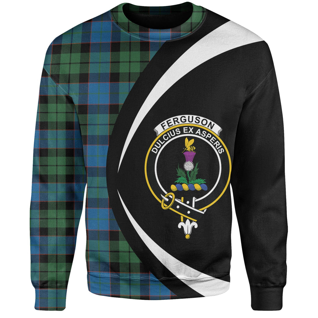 Ferguson of Balquhidder Ancient Clan Badge Tartan Sweatshirt Circle Style Personalized