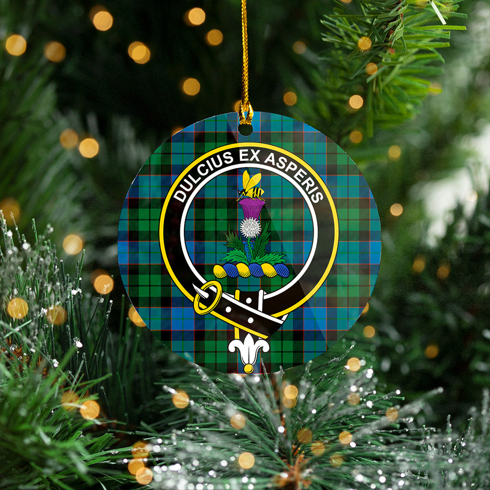 Ferguson of Balquhidder Ancient Clan Badge Tartan Plastic Christmas Ornaments