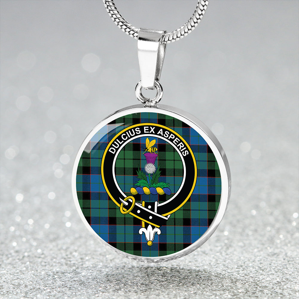 Ferguson of Balquhidder Ancient Clan Badge Tartan Classic Circle Necklace