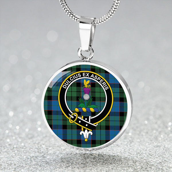 Ferguson of Balquhidder Ancient Clan Badge Tartan Classic Circle Necklace