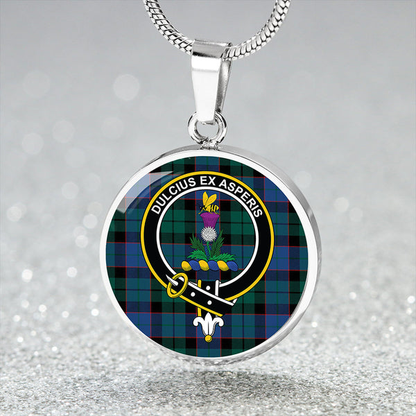 Ferguson of Balquhidder Modern Clan Badge Tartan Classic Circle Necklace