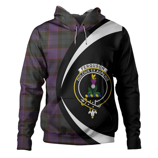 Ferguson of Balquhidder Weathered Clan Badge Tartan Hoodie Circle Style