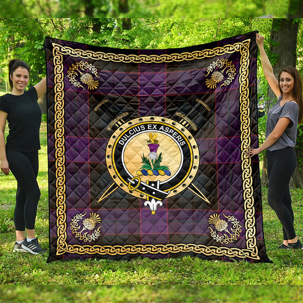 Ferguson of Balquhidder Weathered Clan Badge Tartan Premium Quilt Celtic Shield