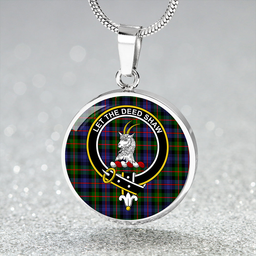 Fleming Clan Badge Tartan Classic Circle Necklace