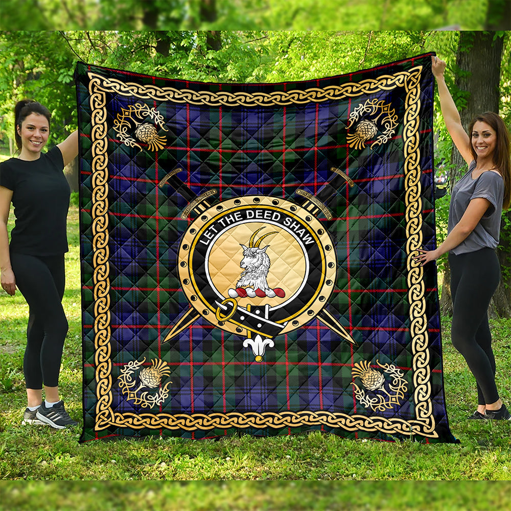 Fleming Clan Badge Tartan Premium Quilt Celtic Shield