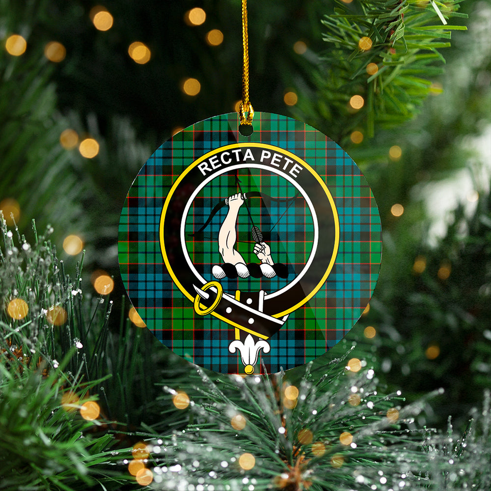 Fletcher Family Ancient Clan Badge Tartan Plastic Christmas Ornaments