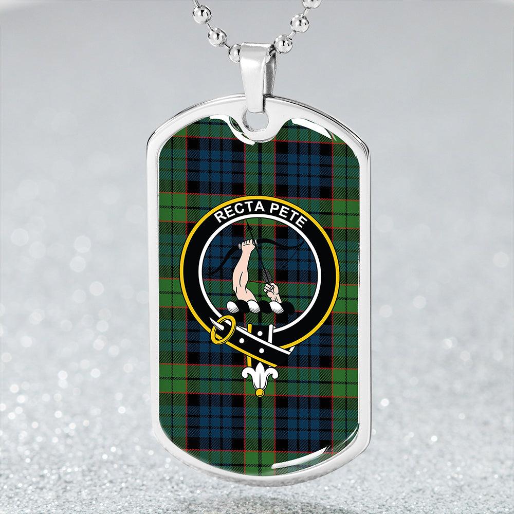 Fletcher Family Modern Clan Badge Classic Tartan Dog Tag Necklace