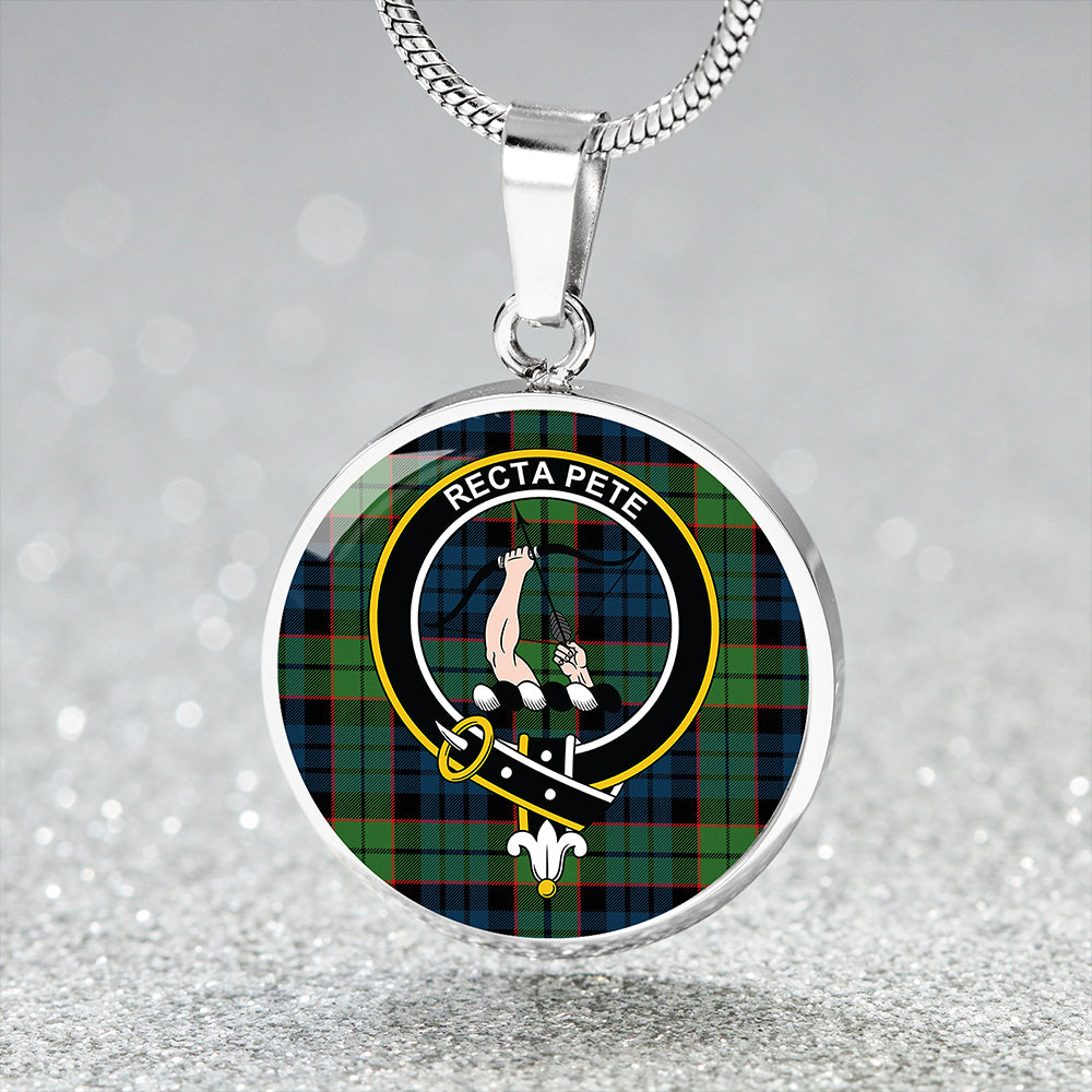 Fletcher Family Modern Clan Badge Tartan Classic Circle Necklace