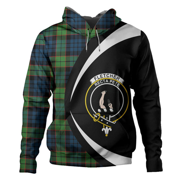 Fletcher Family Modern Clan Badge Tartan Hoodie Circle Style