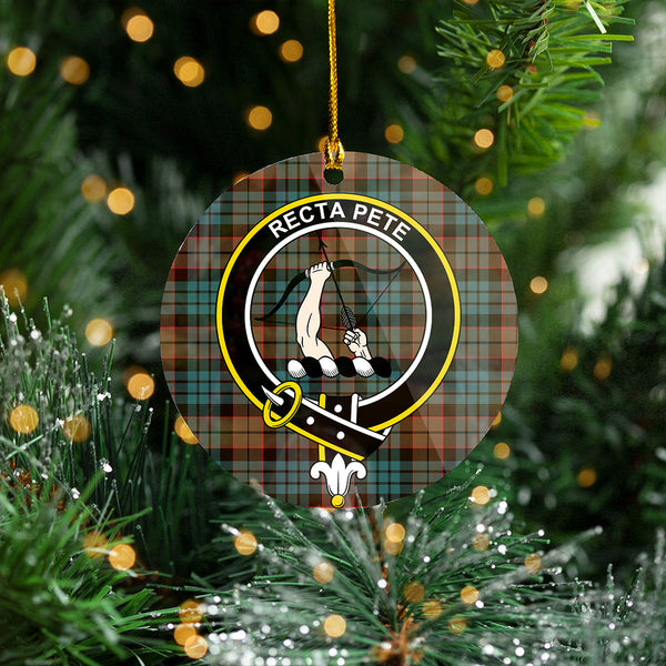 Fletcher Family Weathered Clan Badge Tartan Plastic Christmas Ornaments