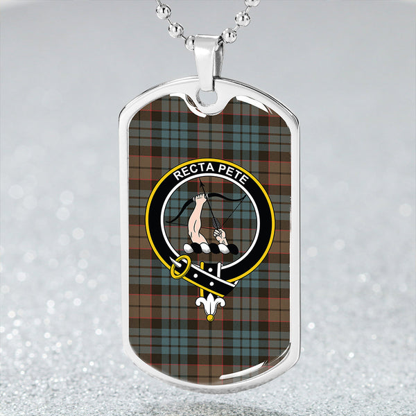 Fletcher Family Weathered Clan Badge Classic Tartan Dog Tag Necklace