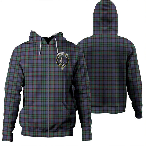 Fletcher Modern Tartan Classic Crest Zipper Hoodie