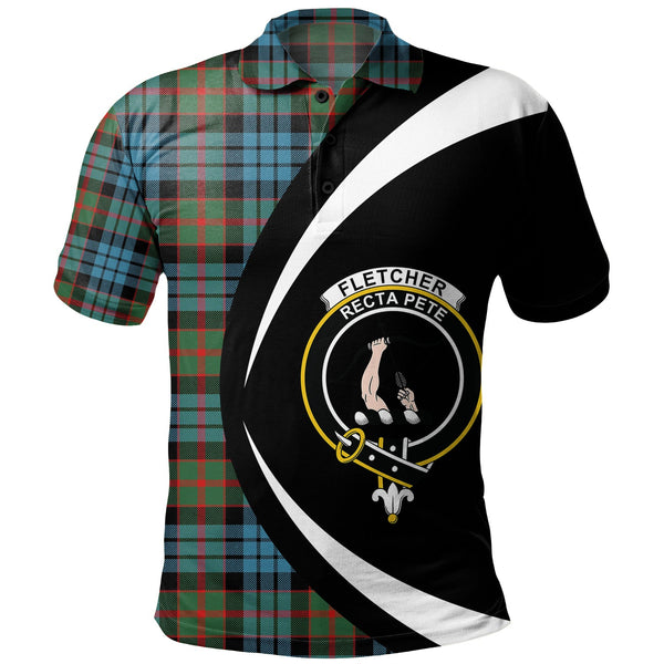 Fletcher of Dunans Clan Badge Tartan Polo Shirt Circle Style Personalized