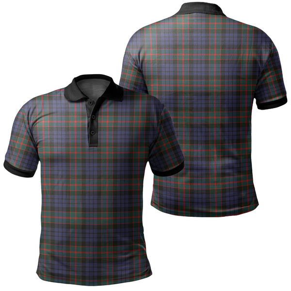 Fletcher of Dunans Tartan Classic Polo Shirt Black Neck 2 Style