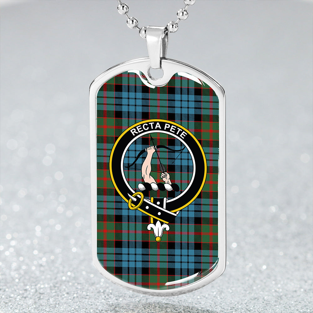 Fletcher of Dunans Weathered Clan Badge Classic Tartan Dog Tag Necklace