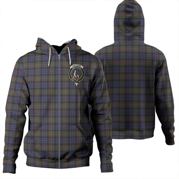 Fletcher of Dunans Tartan Classic Crest Zipper Hoodie