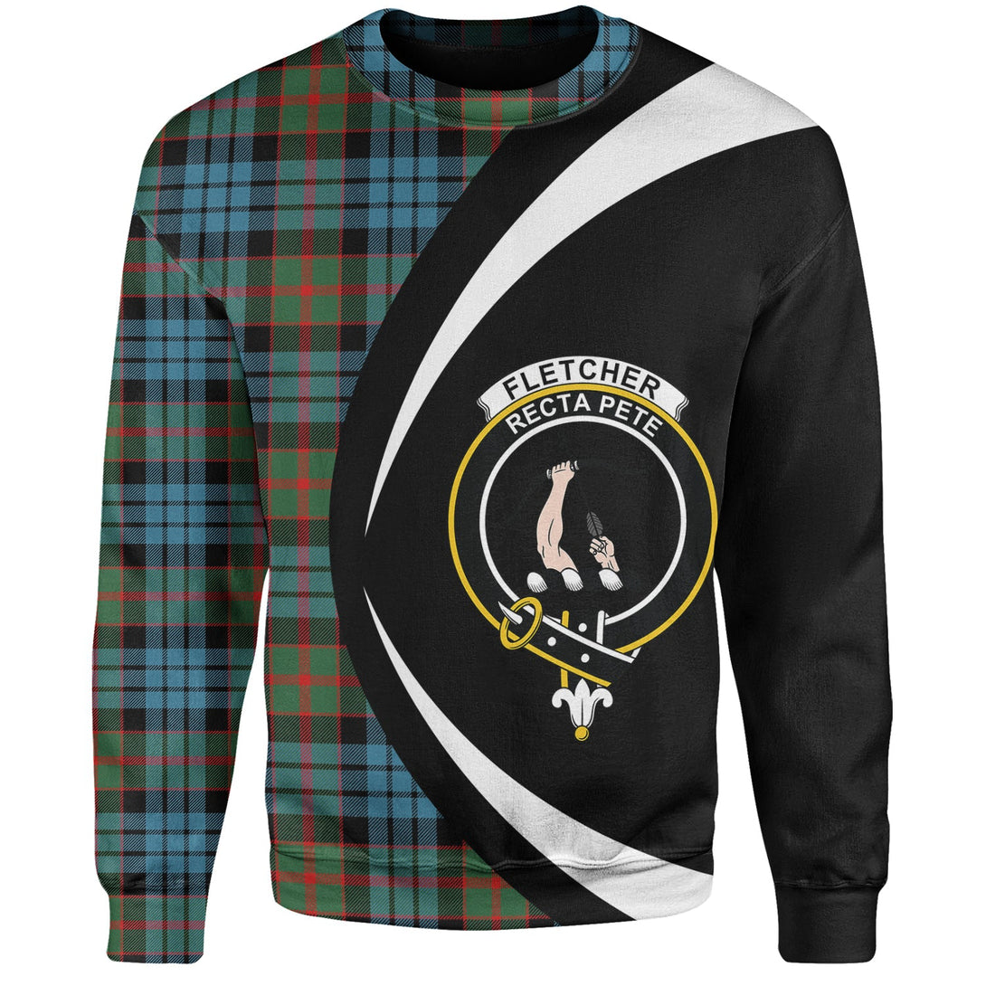 Fletcher of Dunans Clan Badge Tartan Sweatshirt Circle Style Personalized