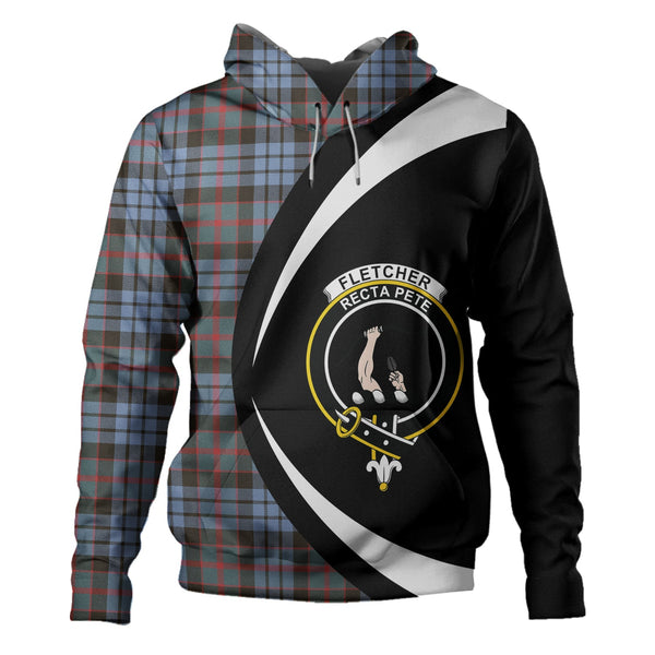 Fletcher of Dunans Weathered Clan Badge Tartan Hoodie Circle Style