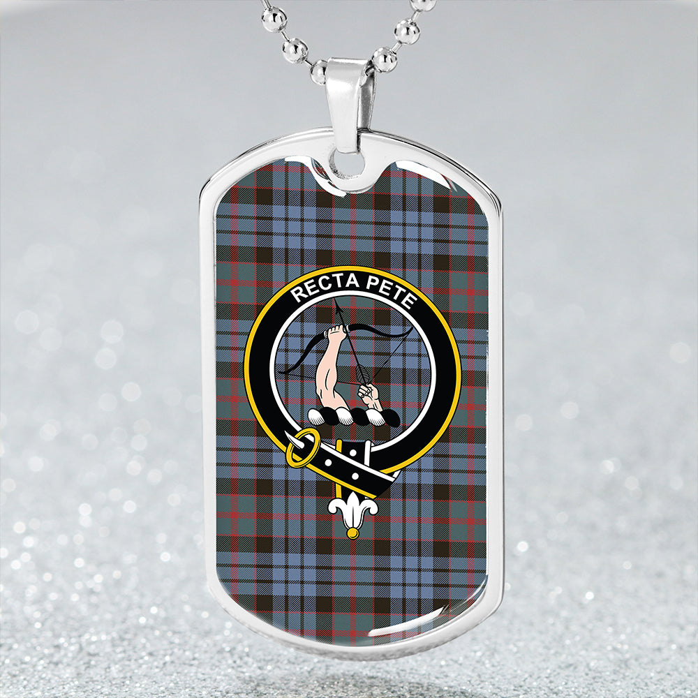 Fletcher of Dunans Clan Badge Classic Tartan Dog Tag Necklace