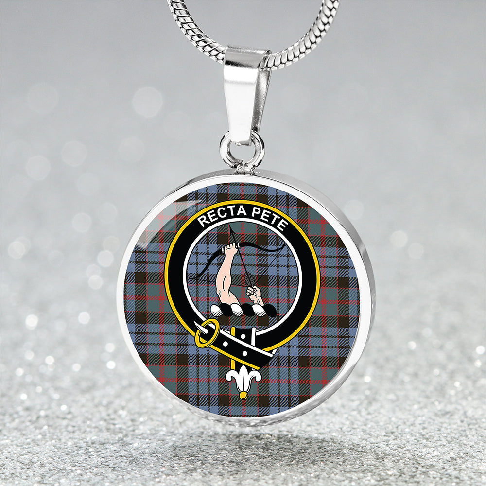 Fletcher of Dunans Weathered Clan Badge Tartan Classic Circle Necklace