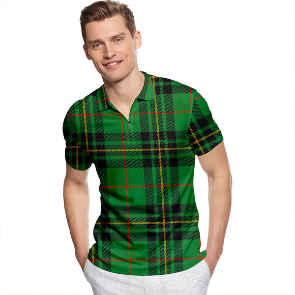 Forbes 1842 Ancient Tartan Classic Lapel Zip Short Sleeve Polo