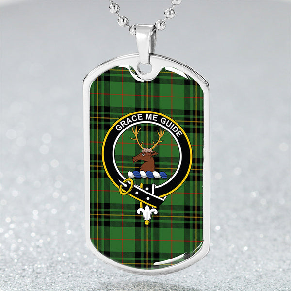 Forbes 1842 Ancient Clan Badge Classic Tartan Dog Tag Necklace